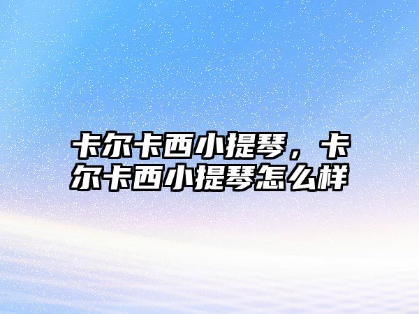 卡爾卡西小提琴，卡爾卡西小提琴怎么樣