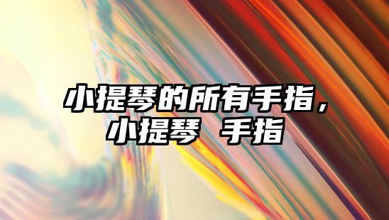 小提琴的所有手指，小提琴 手指