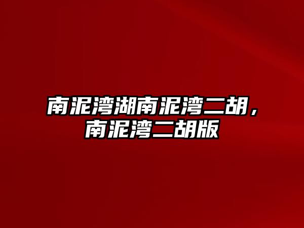 南泥灣湖南泥灣二胡，南泥灣二胡版