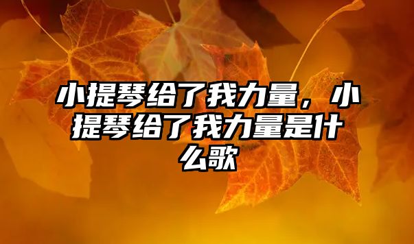 小提琴給了我力量，小提琴給了我力量是什么歌