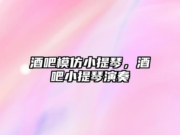 酒吧模仿小提琴，酒吧小提琴演奏