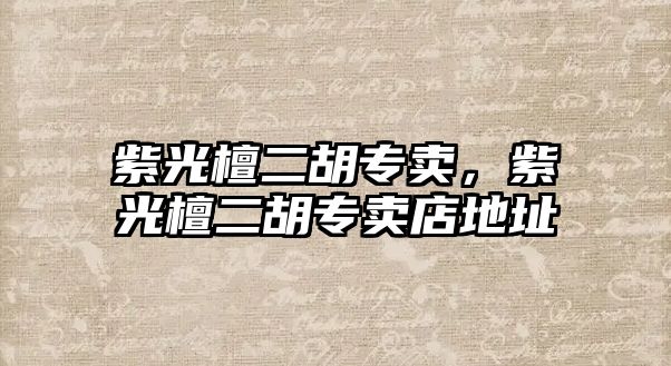 紫光檀二胡專賣，紫光檀二胡專賣店地址