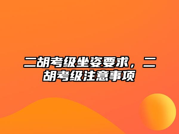 二胡考級坐姿要求，二胡考級注意事項