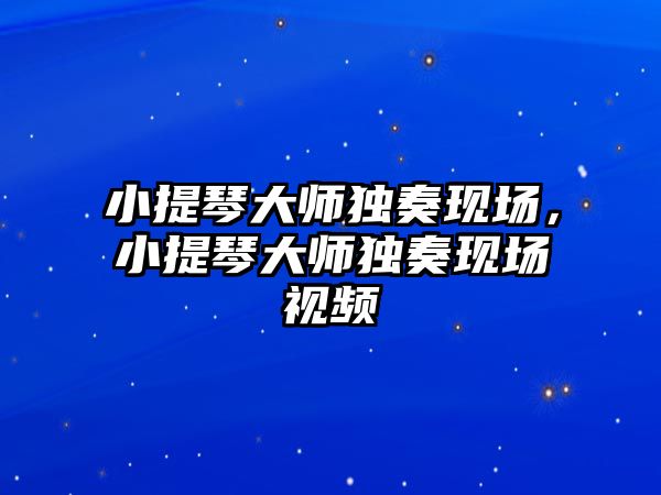 小提琴大師獨奏現場，小提琴大師獨奏現場視頻