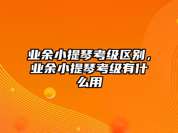 業余小提琴考級區別，業余小提琴考級有什么用