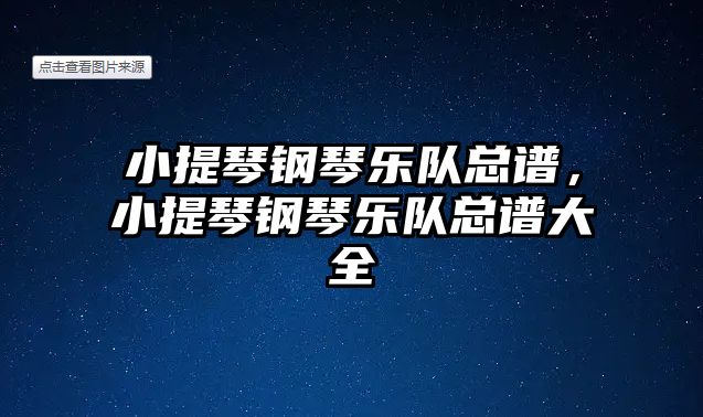 小提琴鋼琴樂隊總譜，小提琴鋼琴樂隊總譜大全