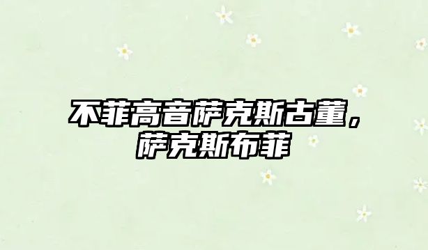 不菲高音薩克斯古董，薩克斯布菲