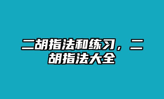 二胡指法和練習，二胡指法大全