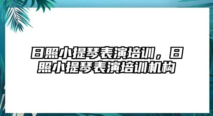 日照小提琴表演培訓，日照小提琴表演培訓機構