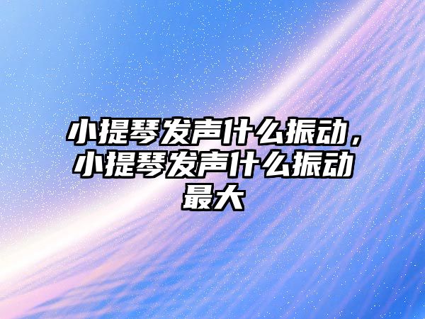 小提琴發聲什么振動，小提琴發聲什么振動最大