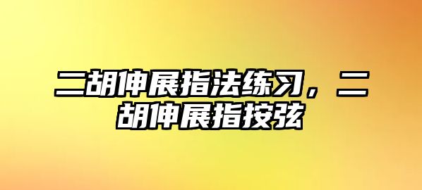 二胡伸展指法練習(xí)，二胡伸展指按弦