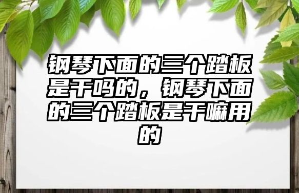 鋼琴下面的三個踏板是干嗎的，鋼琴下面的三個踏板是干嘛用的