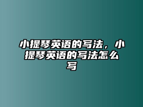 小提琴英語的寫法，小提琴英語的寫法怎么寫