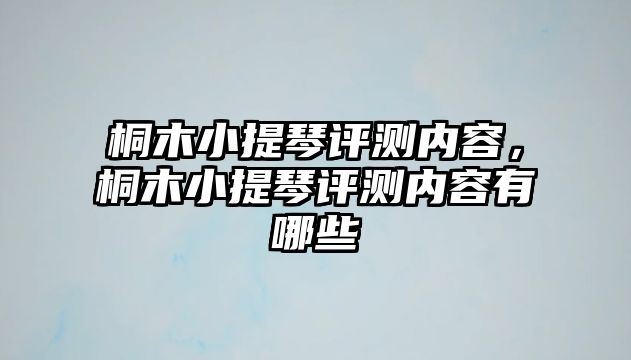 桐木小提琴評測內容，桐木小提琴評測內容有哪些