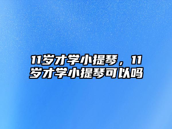 11歲才學小提琴，11歲才學小提琴可以嗎