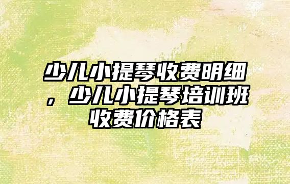 少兒小提琴收費明細，少兒小提琴培訓班收費價格表