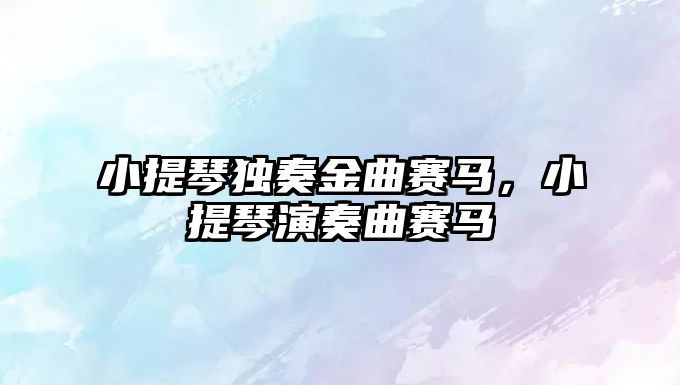 小提琴獨奏金曲賽馬，小提琴演奏曲賽馬