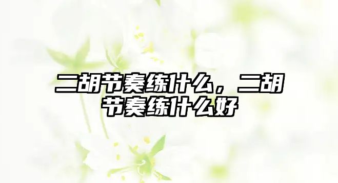 二胡節奏練什么，二胡節奏練什么好