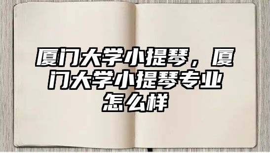 廈門大學小提琴，廈門大學小提琴專業怎么樣