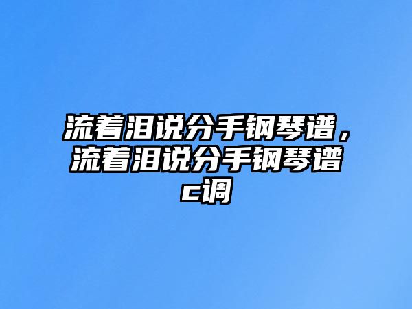 流著淚說分手鋼琴譜，流著淚說分手鋼琴譜c調