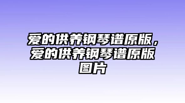 愛的供養(yǎng)鋼琴譜原版，愛的供養(yǎng)鋼琴譜原版圖片