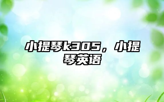 小提琴k305，小提琴英語