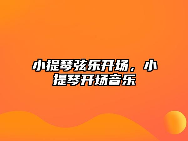 小提琴弦樂開場，小提琴開場音樂