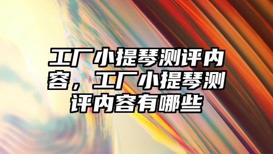 工廠小提琴測評內容，工廠小提琴測評內容有哪些