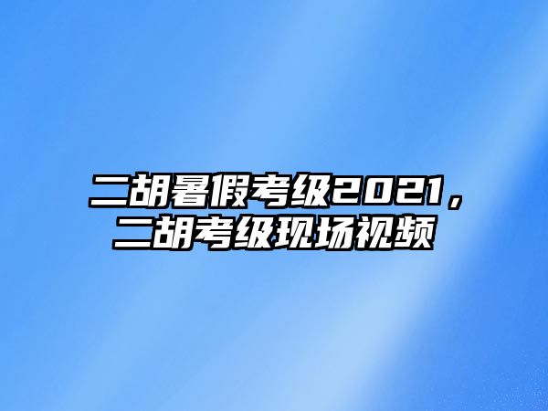 二胡暑假考級2021，二胡考級現場視頻