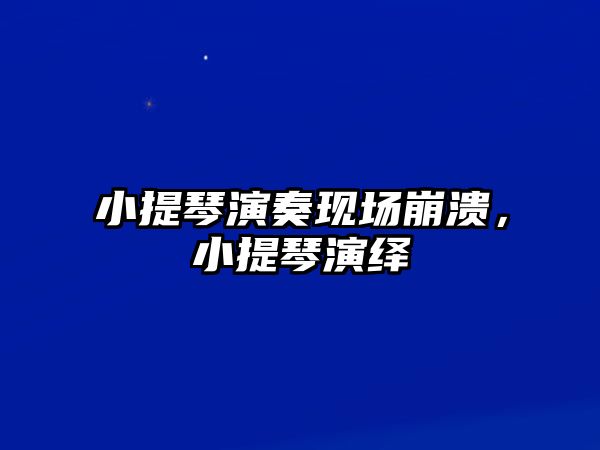 小提琴演奏現場崩潰，小提琴演繹