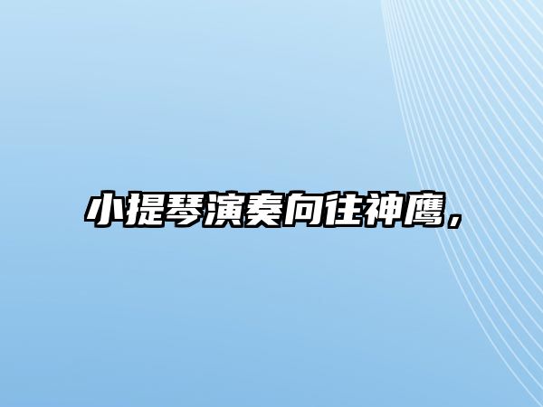 小提琴演奏向往神鷹，