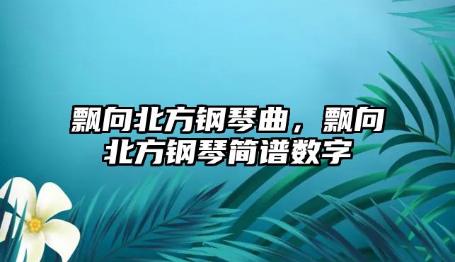 飄向北方鋼琴曲，飄向北方鋼琴簡譜數字