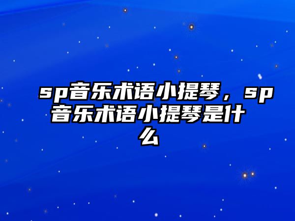 sp音樂術(shù)語小提琴，sp音樂術(shù)語小提琴是什么