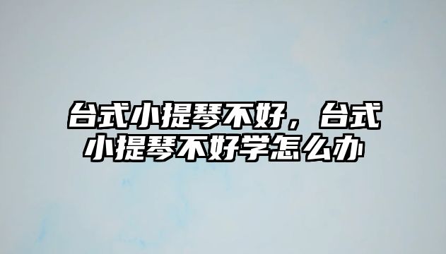 臺式小提琴不好，臺式小提琴不好學怎么辦