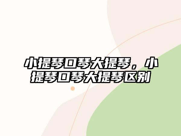 小提琴口琴大提琴，小提琴口琴大提琴區別