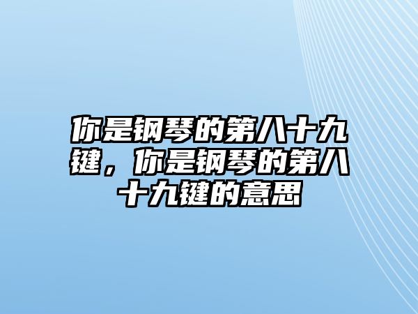 你是鋼琴的第八十九鍵，你是鋼琴的第八十九鍵的意思