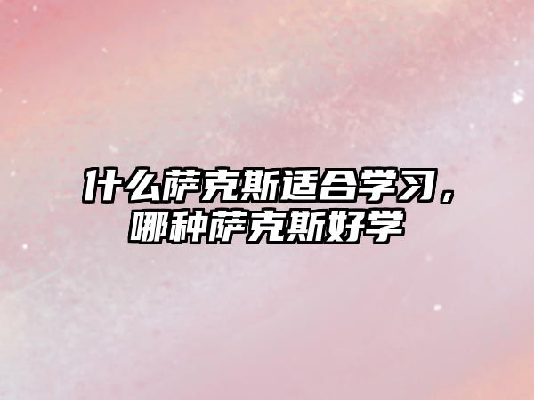 什么薩克斯適合學習，哪種薩克斯好學