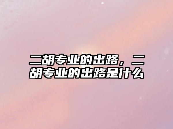 二胡專業的出路，二胡專業的出路是什么