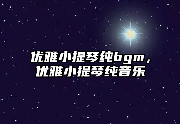 優雅小提琴純bgm，優雅小提琴純音樂