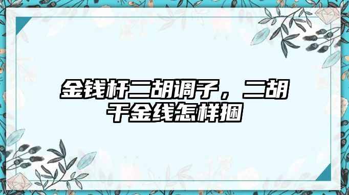 金錢桿二胡調子，二胡干金線怎樣捆