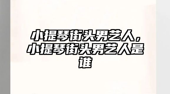 小提琴街頭男藝人，小提琴街頭男藝人是誰