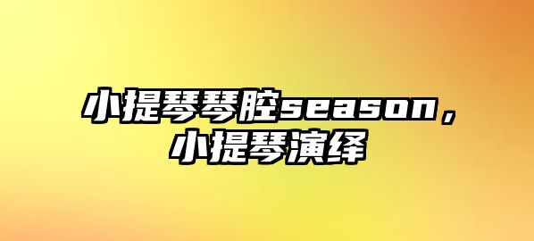 小提琴琴腔season，小提琴演繹