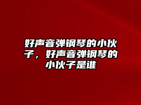 好聲音彈鋼琴的小伙子，好聲音彈鋼琴的小伙子是誰