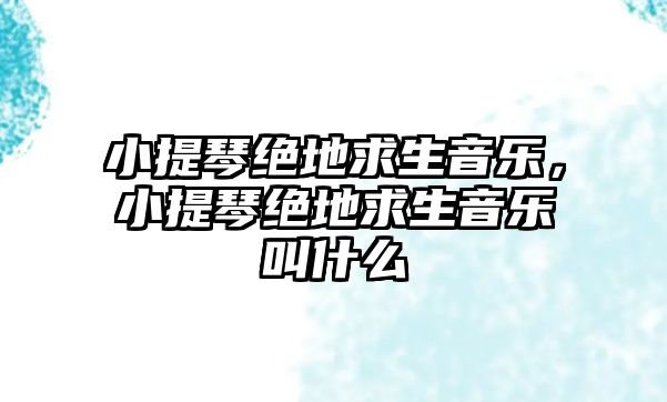 小提琴絕地求生音樂，小提琴絕地求生音樂叫什么