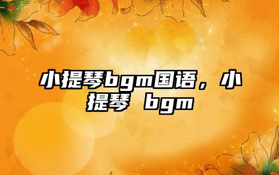 小提琴bgm國語，小提琴 bgm