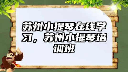 蘇州小提琴在線學習，蘇州小提琴培訓班