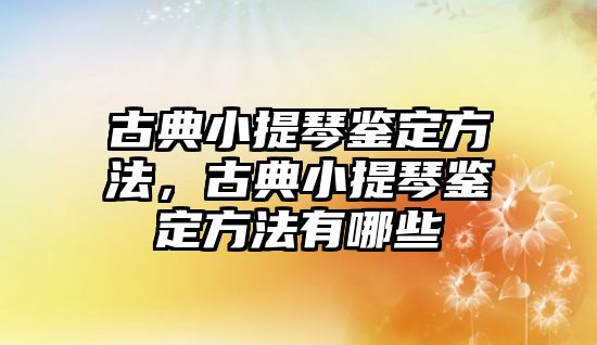 古典小提琴鑒定方法，古典小提琴鑒定方法有哪些