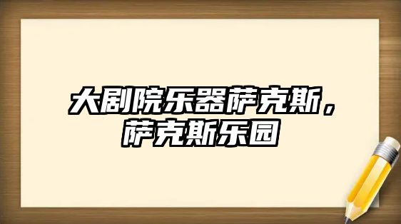 大劇院樂器薩克斯，薩克斯樂園