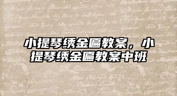 小提琴繡金匾教案，小提琴繡金匾教案中班