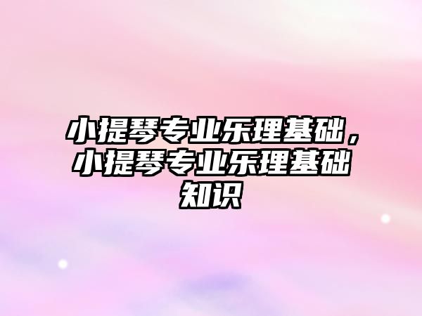 小提琴專業樂理基礎，小提琴專業樂理基礎知識